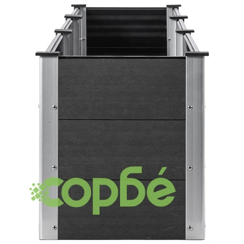 Градинска повдигната леха, 300x50x54 см, WPC, сива ➤ топ цена ➤ sorbe.bg