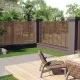 Ограда с ламели, WPC, 180x180 см, кафява  