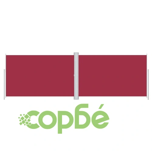 Прибираща се странична тента, червена, 220x600 см ➤ топ цена ➤ sorbe.bg