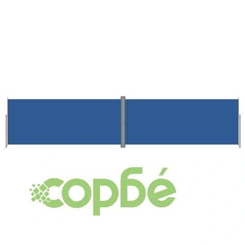 Прибираща се странична тента, синя, 220x1000 см ➤ топ цена ➤ sorbe.bg