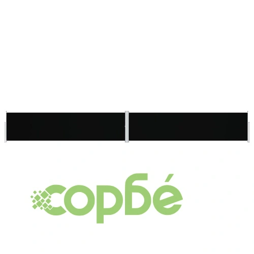 Прибираща се странична тента, черна, 160х1200 см ➤ топ цена ➤ sorbe.bg