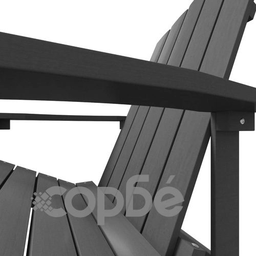 Градински стол Adirondack с табуретка, HDPE, антрацит ➤ топ цена ➤ sorbe.bg
