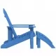 Градински стол Adirondack с табуретка, HDPE, аква синьо