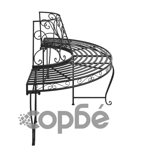 Пейка за около дърво полукръг, Ø160 см, черна, стомана ➤ топ цена ➤ sorbe.bg