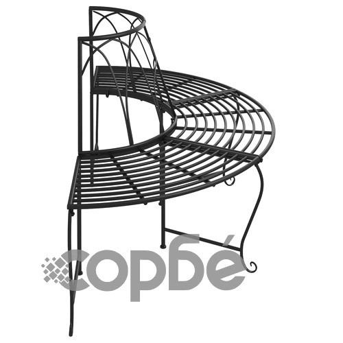 Пейка за около дърво полукръг, Ø159 см, черна, стомана ➤ топ цена ➤ sorbe.bg