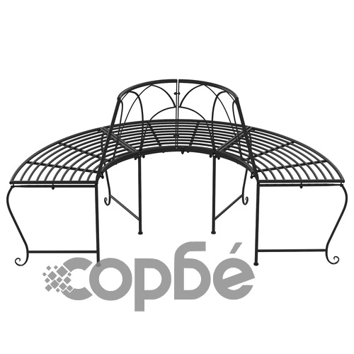 Пейка за около дърво полукръг, Ø159 см, черна, стомана ➤ топ цена ➤ sorbe.bg