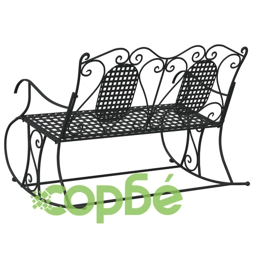2-местна люлееща се пейка 113 см черна стомана ➤ топ цена ➤ sorbe.bg