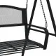 Люлееща пейка, 124 см, черна, стомана