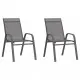 Стифиращи градински столове, 2 бр, сиви, тъкан textilene