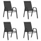 Стифиращи градински столове, 4 бр, черни, тъкан textilene