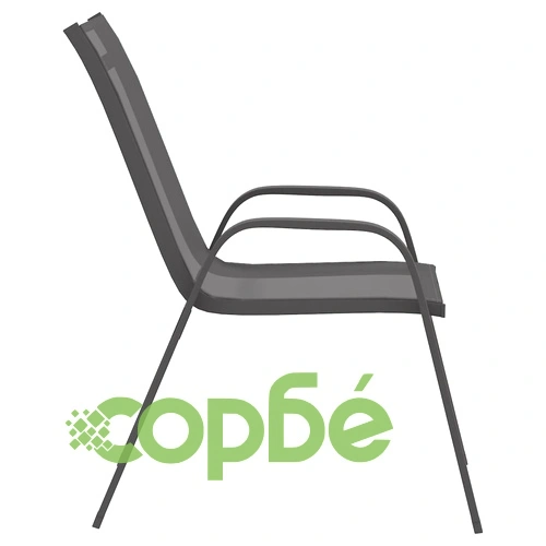 Стифиращи градински столове, 4 бр, сиви, тъкан textilene ➤ топ цена ➤ sorbe.bg