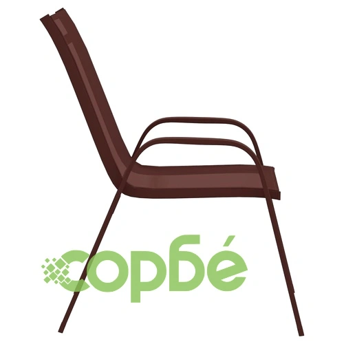 Стифиращи градински столове, 6 бр, кафяви, тъкан textilene ➤ топ цена ➤ sorbe.bg