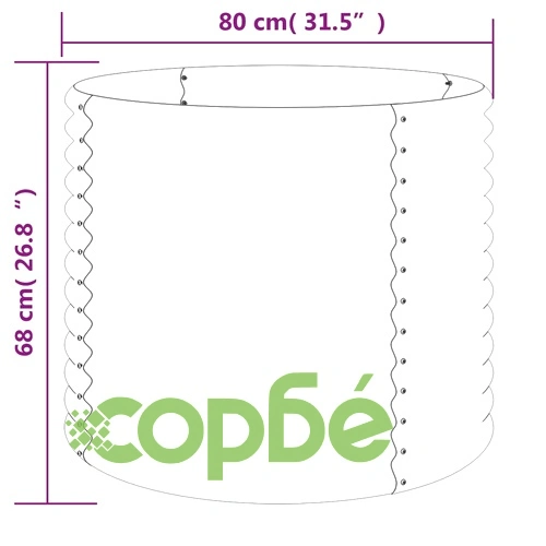 Градински плантер поцинкована стомана 80x80x68 см кафяв ➤ топ цена ➤ sorbe.bg