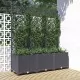 Градински сандък с пергола, тъмносив, 120x40x136 см, PP