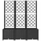 Градински сандък с пергола, черен, 120x40x136 см, PP