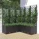Градински сандък с пергола, черен, 120x120x136 см, PP
