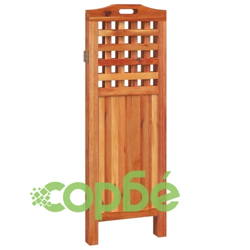 Параван за стая, 3 панела, 121,5x2x115 cм, акациево дърво масив ➤ топ цена ➤ sorbe.bg