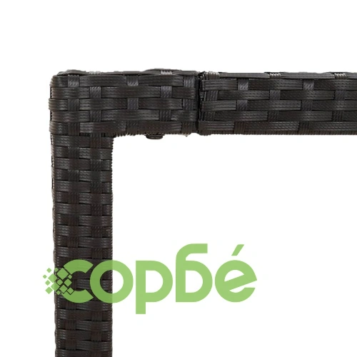Градински комплект от 3 части с възглавници черни полиратан ➤ топ цена ➤ sorbe.bg