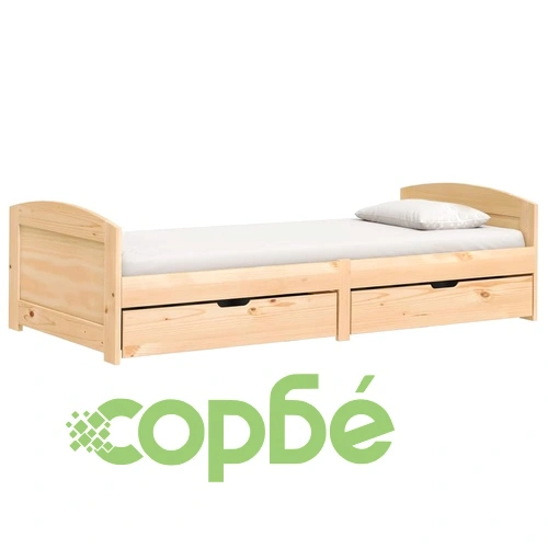 Дневно легло с 2 чекмеджета IRUN 90x200 см бор масив ➤ топ цена ➤ sorbe.bg