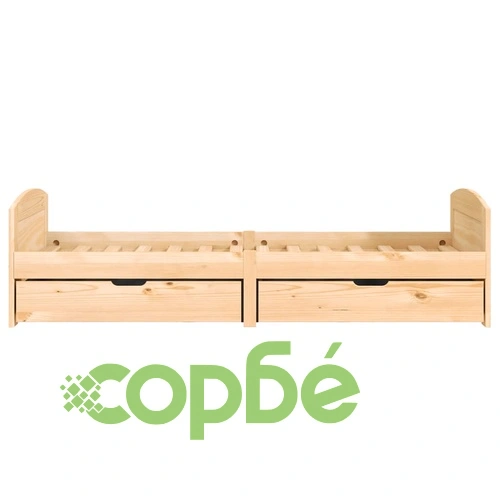 Дневно легло с 2 чекмеджета IRUN 90x200 см бор масив ➤ топ цена ➤ sorbe.bg