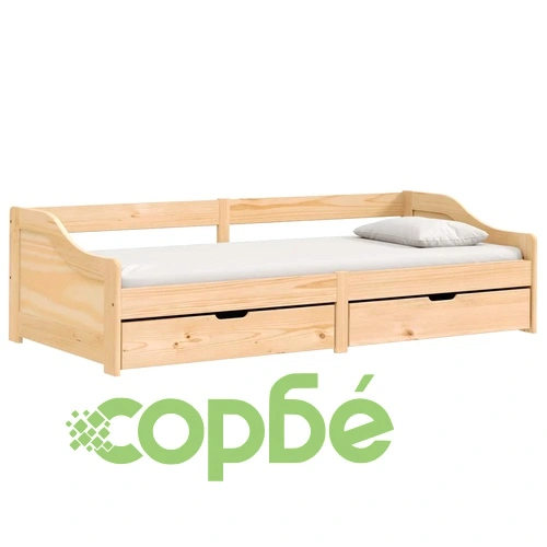 Дневно легло с 2 чекмеджета IRUN 90x200 см бор масив ➤ топ цена ➤ sorbe.bg
