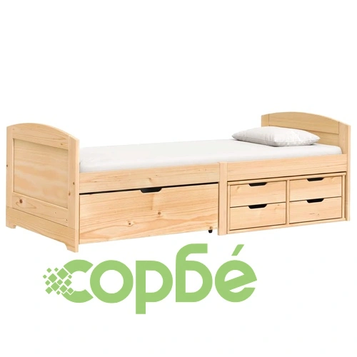 Дневно легло с 5 чекмеджета IRUN 90x200 см бор масив ➤ топ цена ➤ sorbe.bg