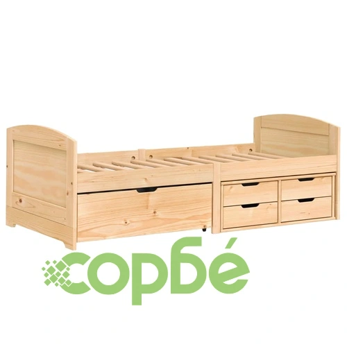 Дневно легло с 5 чекмеджета IRUN 90x200 см бор масив ➤ топ цена ➤ sorbe.bg