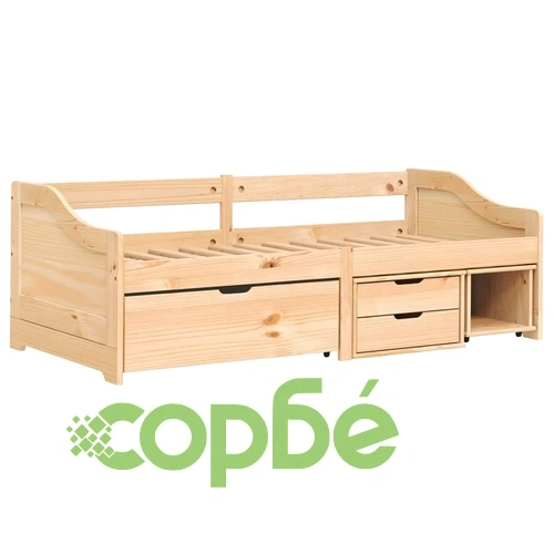 Дневно легло с 3 чекмеджета IRUN 90x200 см бор масив ➤ топ цена ➤ sorbe.bg