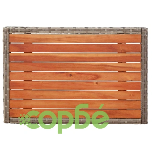 Градински трапезен комплект 4 части с възглавници сив полиратан ➤ топ цена ➤ sorbe.bg