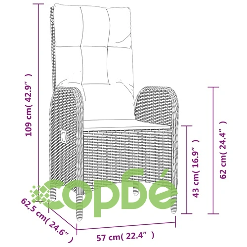 Градински трапезен комплект 4 части с възглавници сив полиратан ➤ топ цена ➤ sorbe.bg