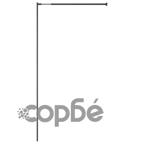 Стена за душ кабина с рафт черна 80x195 см ESG стъкло/алуминий ➤ топ цена ➤ sorbe.bg