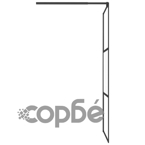 Стена за душ кабина с рафт черна 80x195 см ESG стъкло/алуминий ➤ топ цена ➤ sorbe.bg