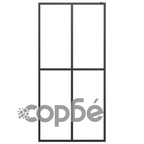 Стена за душ кабина с рафт черна 100x195 см ESG стъкло/алуминий ➤ топ цена ➤ sorbe.bg