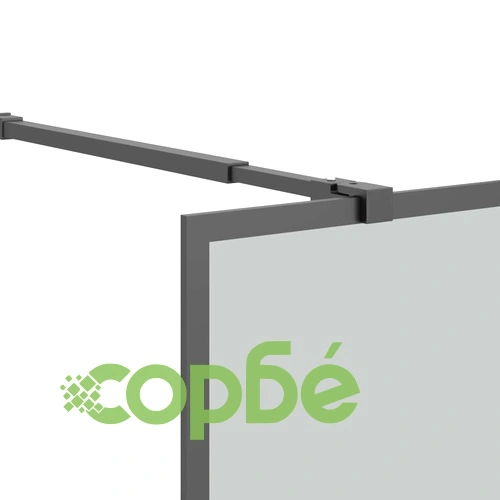 Стена за душ кабина с рафт черна 100x195 см ESG стъкло/алуминий ➤ топ цена ➤ sorbe.bg