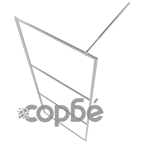 Стена за душ кабина с рафт хром 100x195 см ESG стъкло/алуминий ➤ топ цена ➤ sorbe.bg