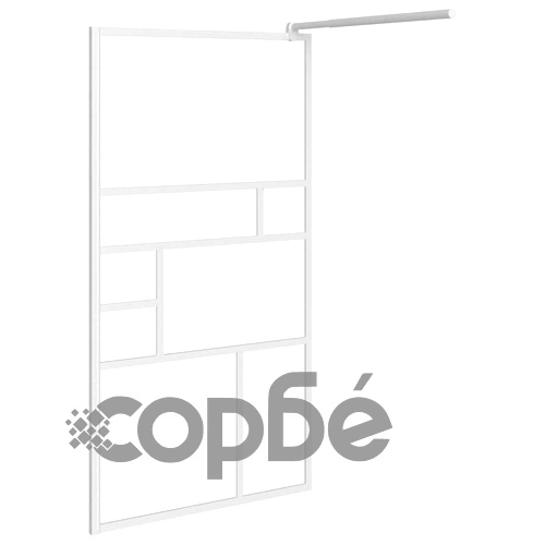 Стена за душ кабина с рафт бяла 100x195 см ESG стъкло/алуминий ➤ топ цена ➤ sorbe.bg