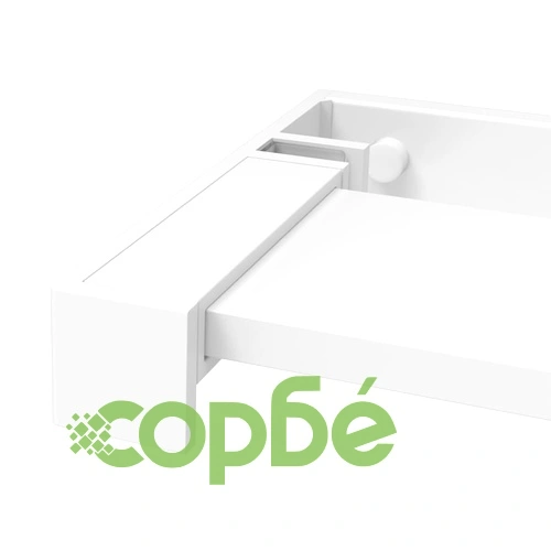 Стена за душ кабина с рафт бяла 115x195 см ESG стъкло/алуминий ➤ топ цена ➤ sorbe.bg