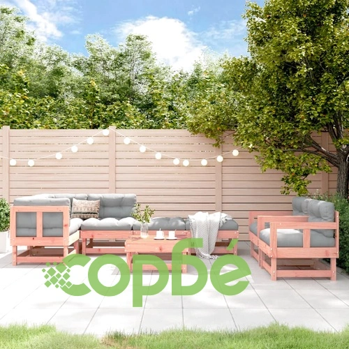Градински лаундж комплект, 8 части, дугласко дърво масив ➤ топ цена ➤ sorbe.bg