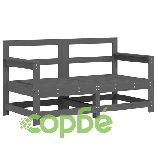 Градински лаундж комплект, 7 части, сив, бор масив ➤ топ цена ➤ sorbe.bg