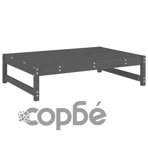 Градински лаундж комплект, 6 части, сив, бор масив ➤ топ цена ➤ sorbe.bg