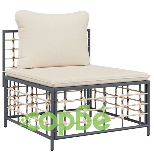 Градински комплект от 4 части с възглавници антрацит полиратан ➤ топ цена ➤ sorbe.bg