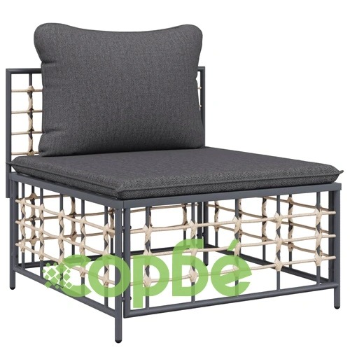 Градински комплект с възглавници 6 части антрацит полиратан ➤ топ цена ➤ sorbe.bg