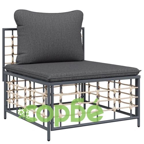 Градински комплект с възглавници 6 части антрацит полиратан ➤ топ цена ➤ sorbe.bg