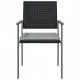 Градински стол с възглавници 6 бр черни 54x62,5x89 см полиратан