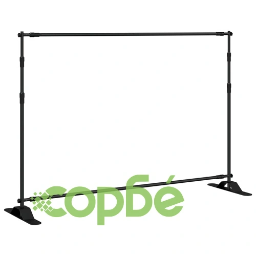 Поставки за фон, 2 бр, черно, 305x243 см, стомана ➤ топ цена ➤ sorbe.bg