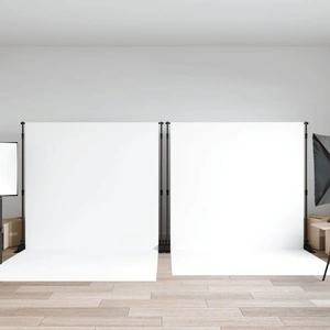 Поставки за фон, 2 бр, черно, 305x243 см, стомана