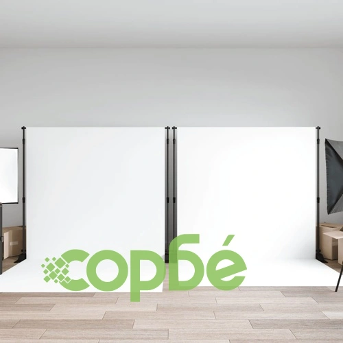 Поставки за фон, 2 бр, черно, 305x243 см, стомана ➤ топ цена ➤ sorbe.bg