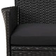Градински трапезен комплект възглавници 9 части черен полиратан