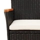 Градински трапезен комплект 7 части възглавници черен полиратан
