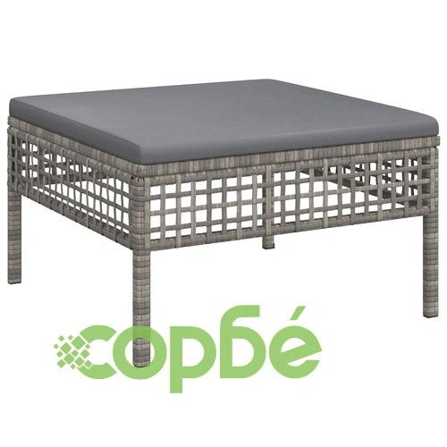 Градински лаундж комплект с възглавници 9 части сив полиратан ➤ топ цена ➤ sorbe.bg